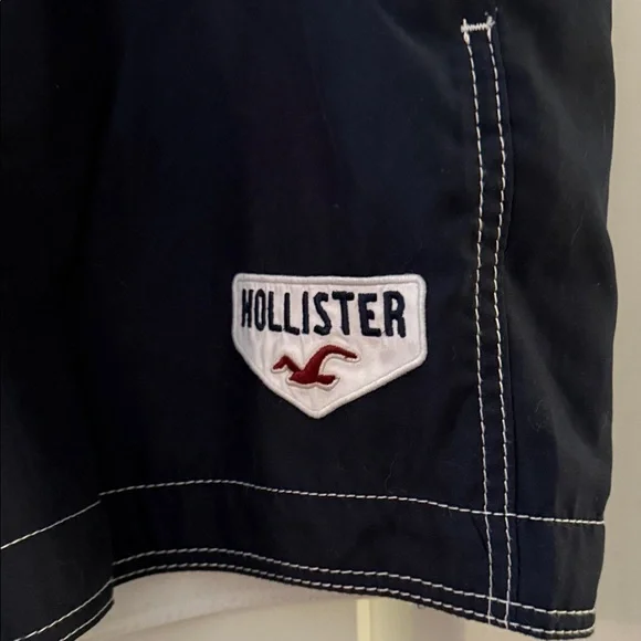 Hollister Men's Dark Blue Board Shorts - Picture 3 of 4